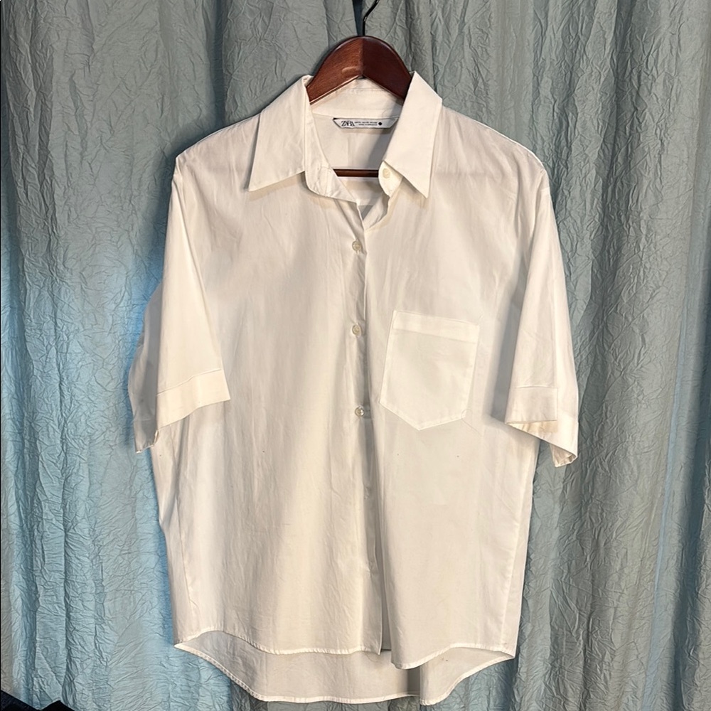 Classic White short sleeve women's Shirt- very oversized